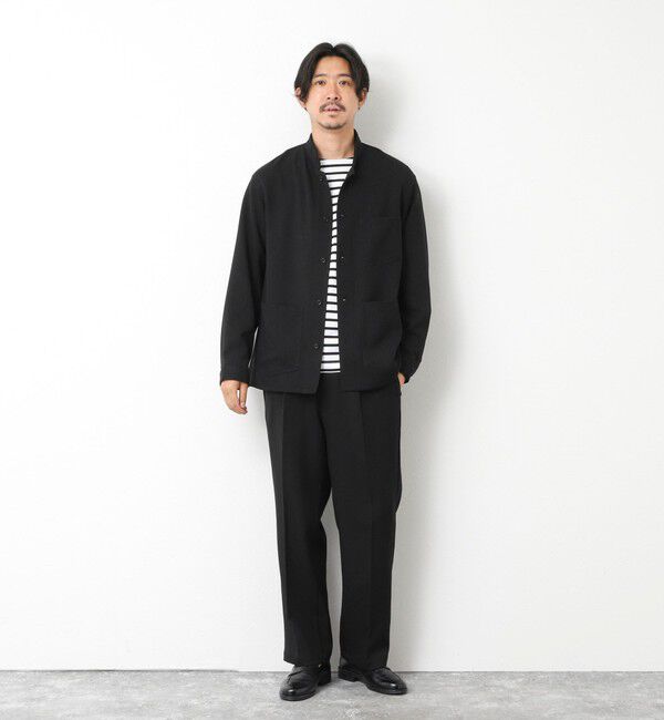 NOLLEY'S goodman「《セットアップ対応》LANATEC ウーステッドサージストレッチ マオカラーシャツブルゾン」|ブルゾン・スタジャン|