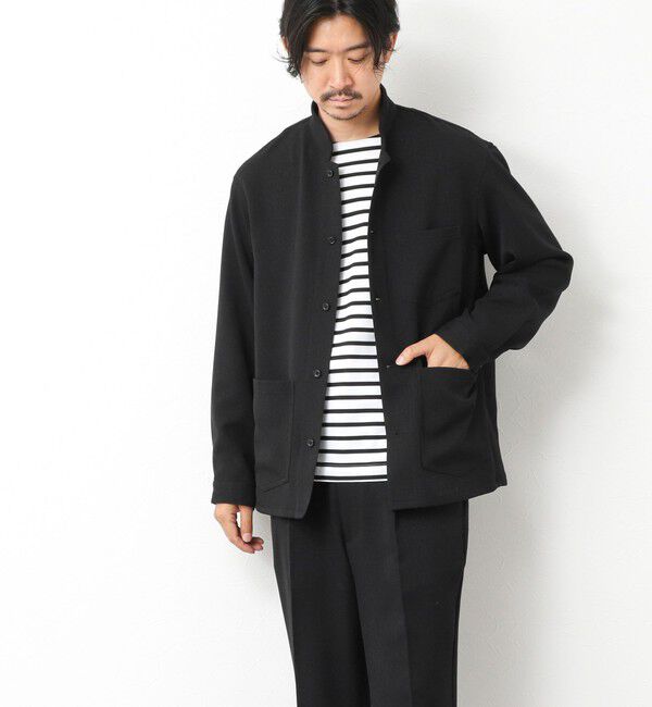 NOLLEY'S goodman「《セットアップ対応》LANATEC ウーステッドサージストレッチ マオカラーシャツブルゾン」|ブルゾン・スタジャン|