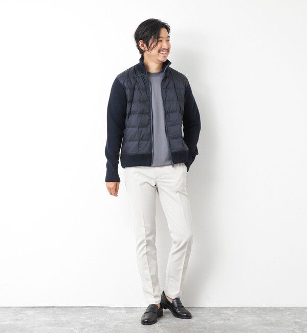 NOLLEY'S goodman「【TAION/タイオン】別注HI NECK DOWN JKT WITH SLEEVE KNIT 25AW」|ブルゾン・スタジャン|
