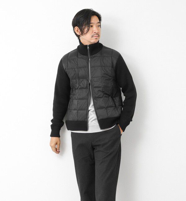 NOLLEY'S goodman「【TAION/タイオン】別注HI NECK DOWN JKT WITH SLEEVE KNIT 25AW」|ブルゾン・スタジャン|