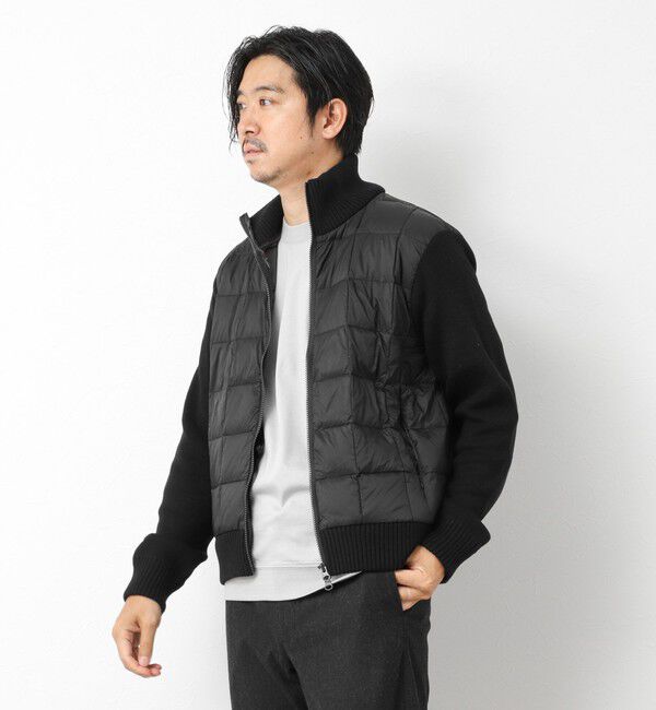 NOLLEY'S goodman「【TAION/タイオン】別注HI NECK DOWN JKT WITH SLEEVE KNIT 25AW」|ブルゾン・スタジャン|