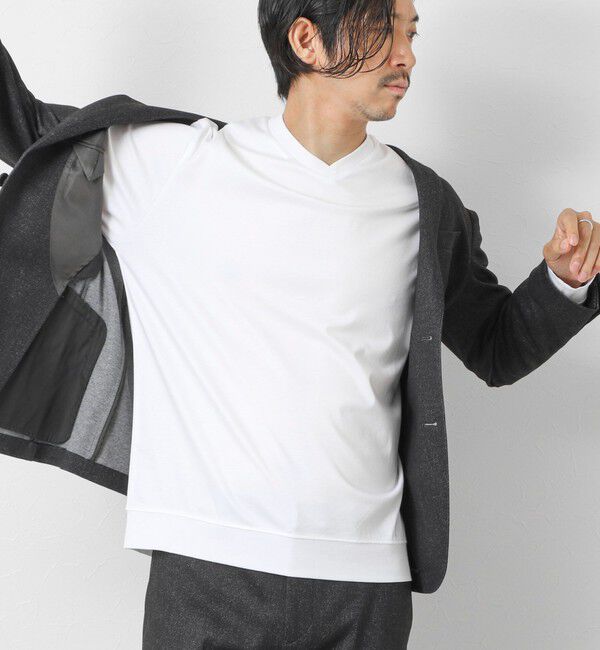 NOLLEY'S goodman「《ビジカジ対応》シルケットスムースドレスL/S V Tシャツ 25AW」|Tシャツ・カットソー|