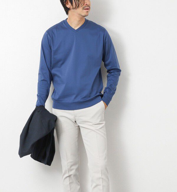 NOLLEY'S goodman「《ビジカジ対応》シルケットスムースドレスL/S V Tシャツ 25AW」|Tシャツ・カットソー|