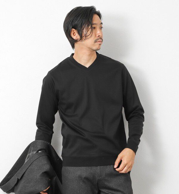 NOLLEY'S goodman「《ビジカジ対応》シルケットスムースドレスL/S V Tシャツ 25AW」|Tシャツ・カットソー|