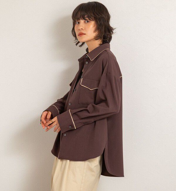 MAQWEL「【MAQWEL/マクウェル】パイピングシャツ」|シャツ・ブラウス|