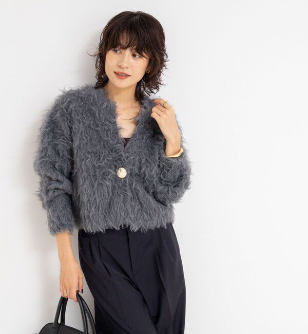 NOLLEY'S sophi「《手洗い可能》カール起毛ショートカーディガン」|カーディガン|