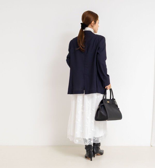 NOLLEY'S「ウォッシャブルチュール刺繍リバーシブルギャザースカート」|フレア|