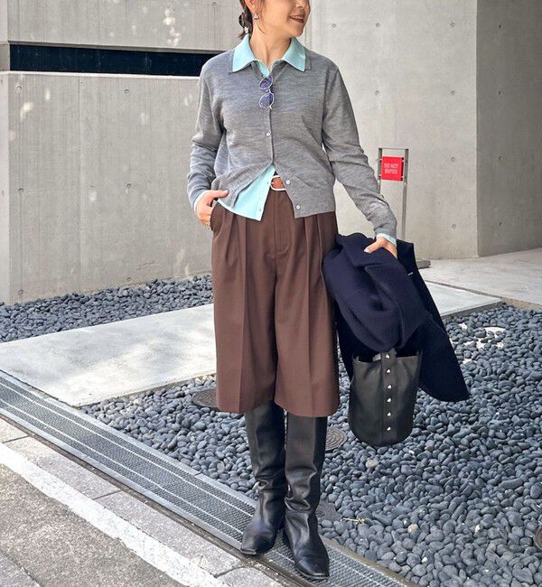 NOLLEY'S「《手洗い可能》16Gマレー襟付きカーディガン」|カーディガン|