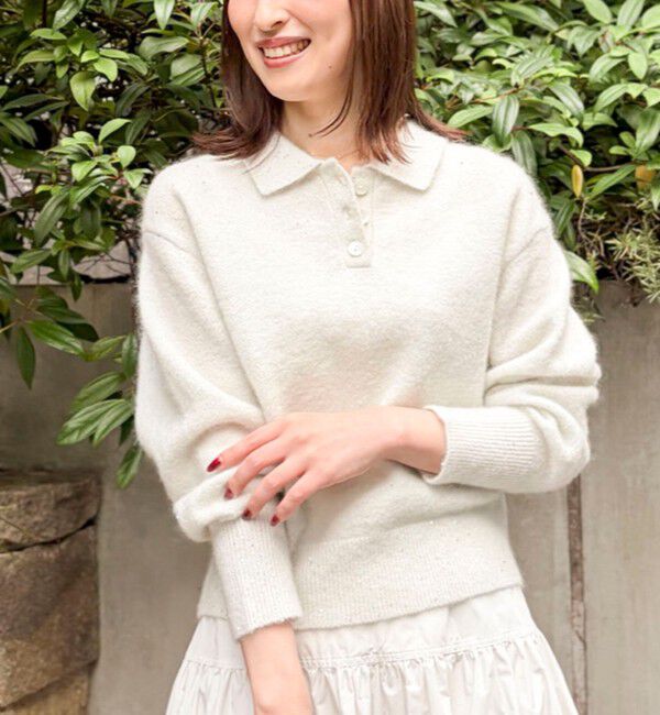 NOLLEY'S sophi「モヘヤポロ衿プルオーバー」|ニット・セーター|ホワイト