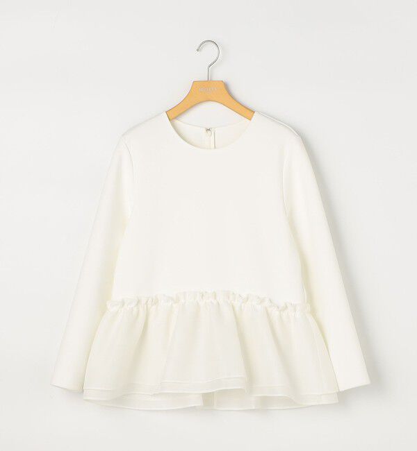 NOLLEY'S sophi「《セットアップ対応》ウォッシャブルダンボール&times;オーガンジーペプラムプルオーバー」|Tシャツ・カットソー|