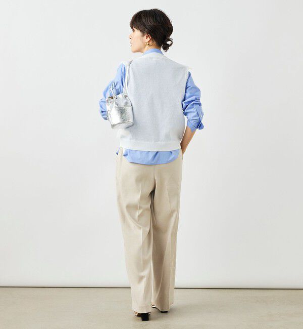 NOLLEY'S「《手洗い可能》チュールフリンジVネックベスト」|ベスト・ジレ|