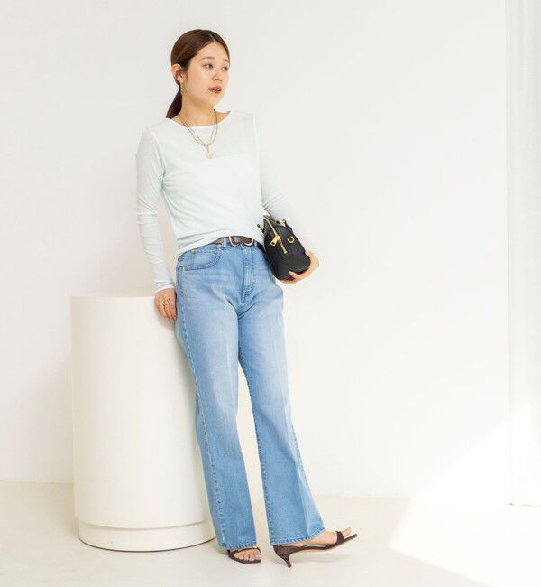 NOLLEY'S「ウォッシャブルシアー配色ロンＴ」|Tシャツ・カットソー|