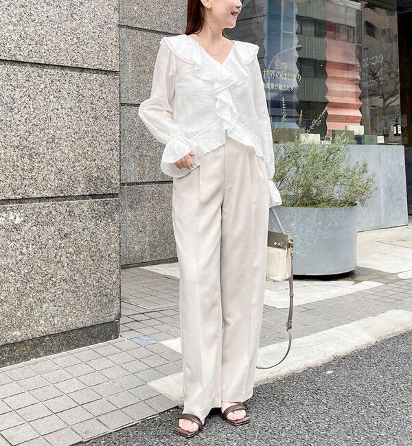 NOLLEY'S sophi「ウォッシャブルシアーラッフル羽織りブラウス」|シャツ・ブラウス|