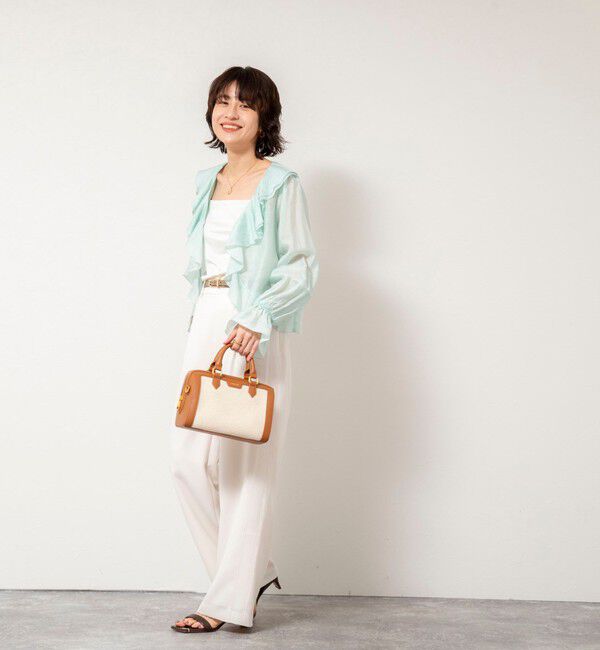 NOLLEY'S sophi「ウォッシャブルシアーラッフル羽織りブラウス」|シャツ・ブラウス|