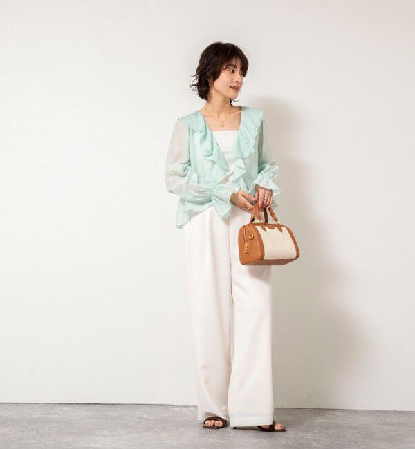 NOLLEY'S sophi「ウォッシャブルシアーラッフル羽織りブラウス」|シャツ・ブラウス|