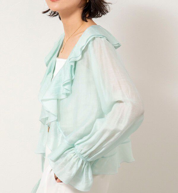 NOLLEY'S sophi「ウォッシャブルシアーラッフル羽織りブラウス」|シャツ・ブラウス|
