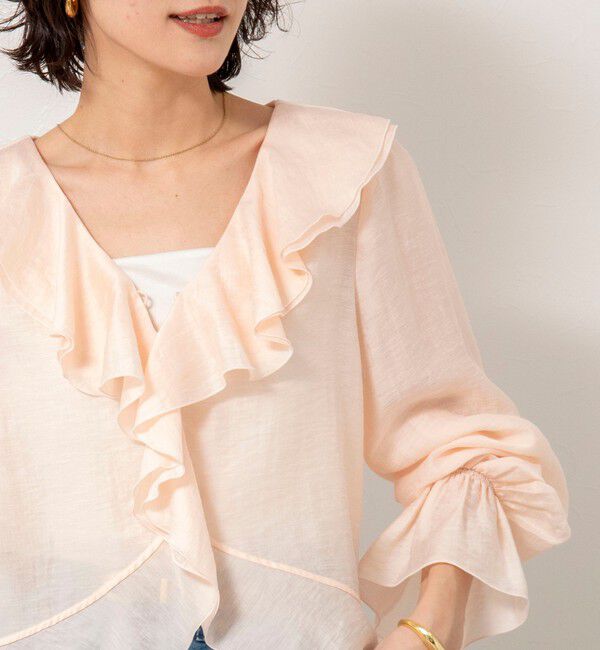 NOLLEY'S sophi「ウォッシャブルシアーラッフル羽織りブラウス」|シャツ・ブラウス|