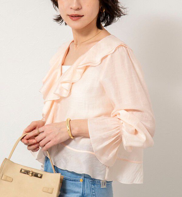 NOLLEY'S sophi「ウォッシャブルシアーラッフル羽織りブラウス」|シャツ・ブラウス|