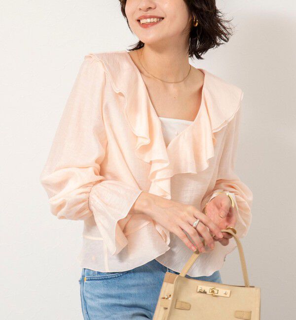 NOLLEY'S sophi「ウォッシャブルシアーラッフル羽織りブラウス」|シャツ・ブラウス|