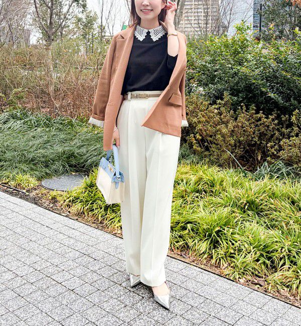 NOLLEY'S「【WEB＆一部店舗限定カラー】《手洗い可能》襟レース取り外し6分袖プルオーバー」|ニット・セーター|