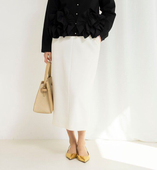 NOLLEY'S「ウォッシャブルニットジョーゼットタイトスカート」|タイト|