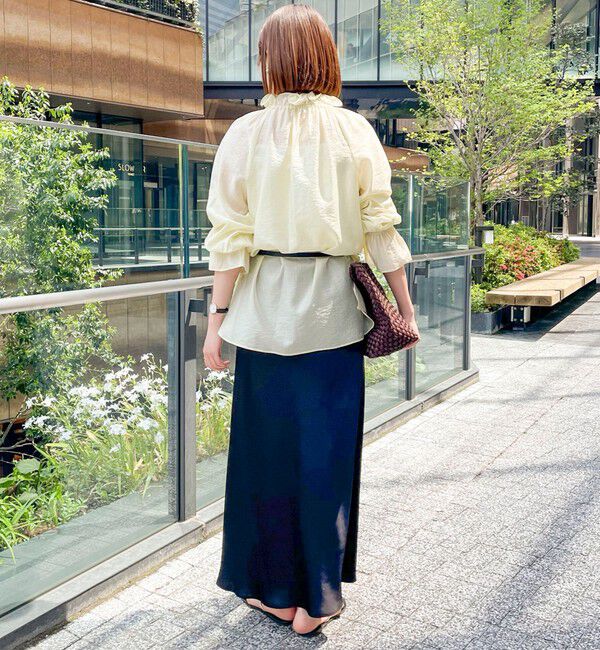 NOLLEY'S sophi「ウォッシャブルシアーオーガンジーフリルネックブラウス」|シャツ・ブラウス|