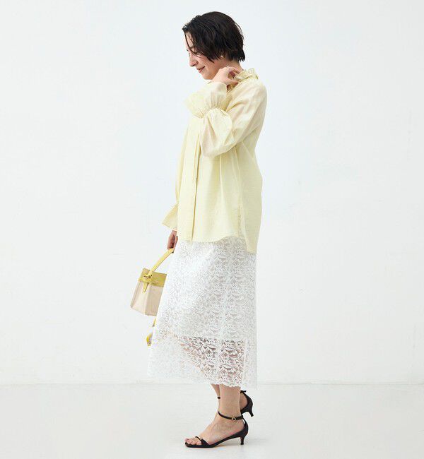 NOLLEY'S sophi「ウォッシャブルシアーオーガンジーフリルネックブラウス」|シャツ・ブラウス|