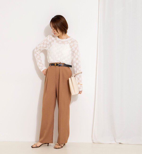 NOLLEY'S「ウォッシャブルレースロンT」|Tシャツ・カットソー|