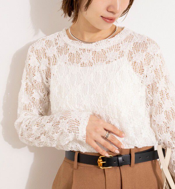 NOLLEY'S「ウォッシャブルレースロンT」|Tシャツ・カットソー|