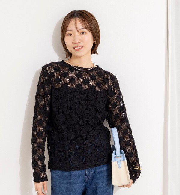 NOLLEY'S「ウォッシャブルレースロンT」|Tシャツ・カットソー|