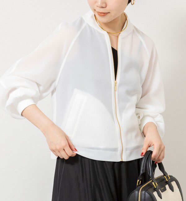 NOLLEY'S sophi「ウォッシャブルカラミメッシュジップアップブルゾン」|ブルゾン・スタジャン|