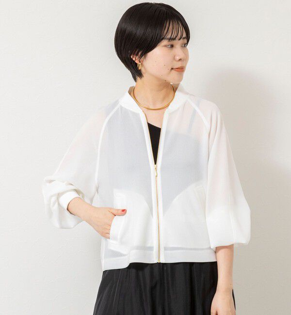 NOLLEY'S sophi「ウォッシャブルカラミメッシュジップアップブルゾン」|ブルゾン・スタジャン|