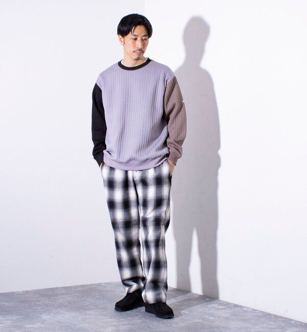 GLOSTER「【GLOSTER/グロスター】 ストライプ キルティング スウェット プルオーバー」|スウェット・ジャージ|