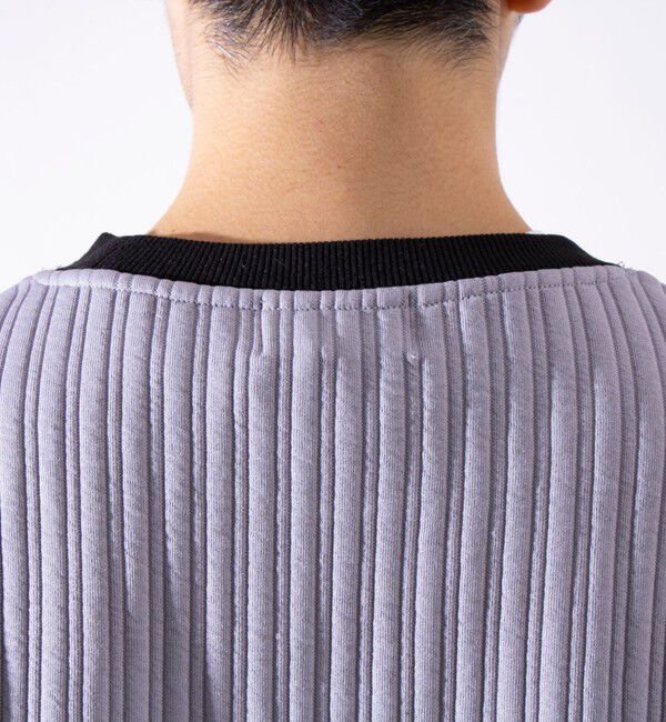 GLOSTER「【GLOSTER/グロスター】 ストライプ キルティング スウェット プルオーバー」|スウェット・ジャージ|