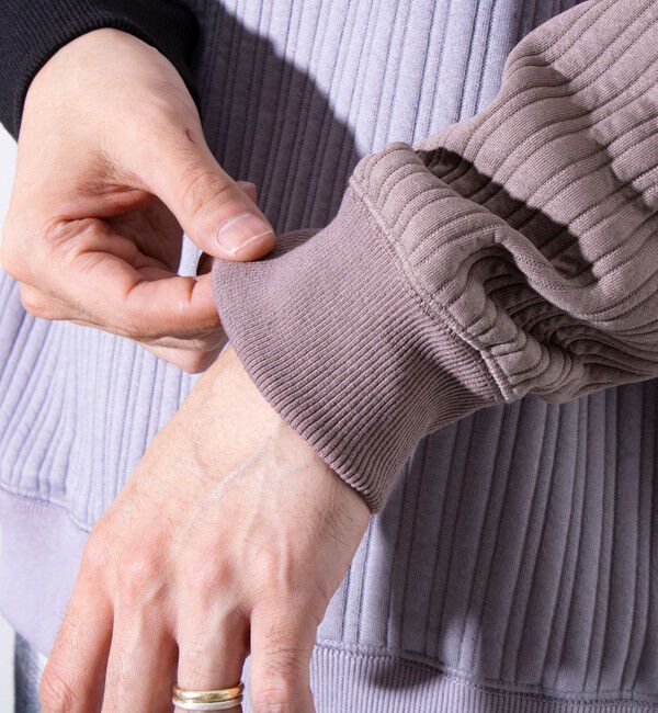 GLOSTER「【GLOSTER/グロスター】 ストライプ キルティング スウェット プルオーバー」|スウェット・ジャージ|