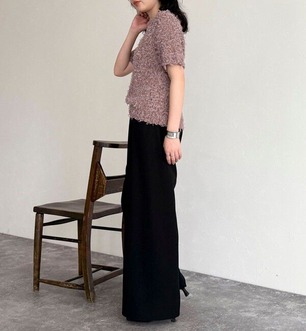 fredy emue「チュールテープ半袖ニットプルオーバー」|ニット・セーター|