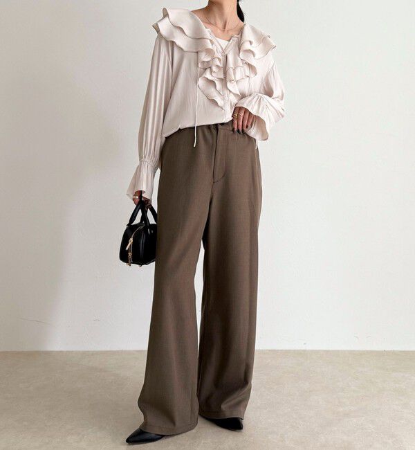 fredy emue「ウールライクイージーワークパンツ」|チノ|