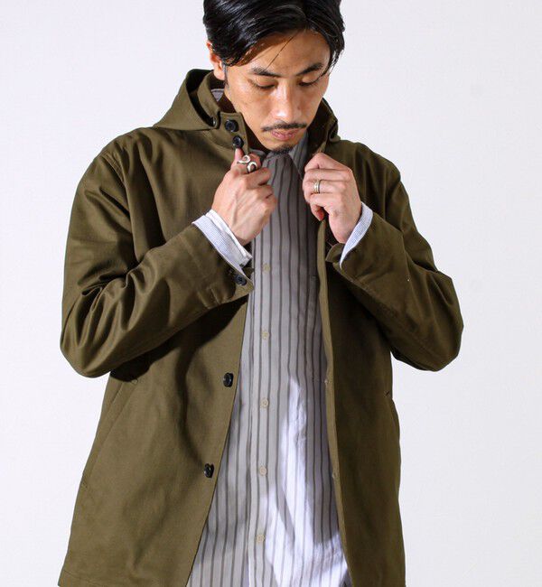 GLOSTER「【GLOSTER定番/ビジカジ対応】コードストライプ スタンドフードブルゾン」|ブルゾン・スタジャン|