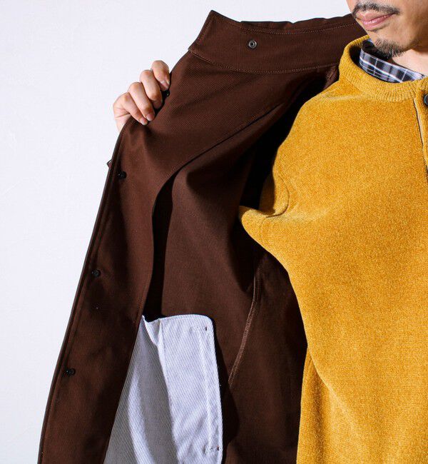 GLOSTER「【GLOSTER定番/ビジカジ対応】コードストライプ スタンドフードブルゾン」|ブルゾン・スタジャン|