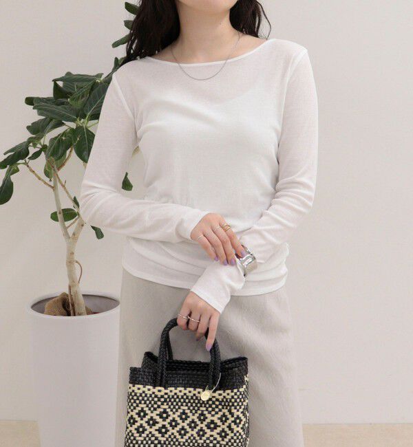 fredy emue「サイドギャザーシアーロンTシャツ」|Tシャツ・カットソー|