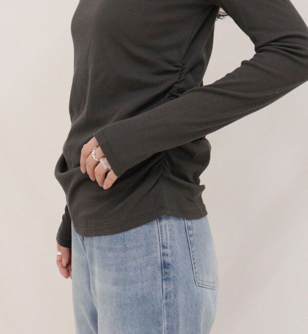 fredy emue「サイドギャザーシアーロンTシャツ」|Tシャツ・カットソー|