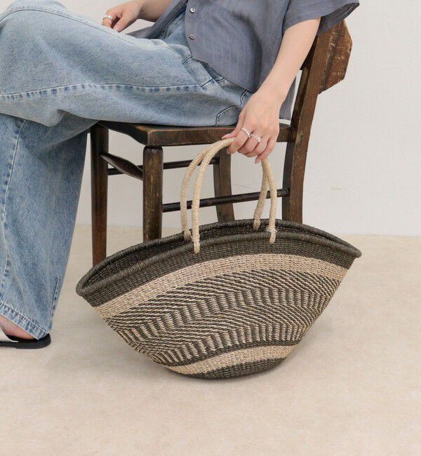 fredy emue「【BAGMATI/バグマティ】配色柄アバカビッグトートバッグ」|トートバッグ|ブラウン系その他