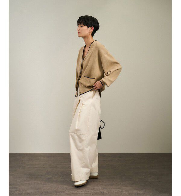 SALON adam et rope'「【WEB限定】メタルボタンスウェットライクラインカーディガン 3[新色追加]」|カーディガン|