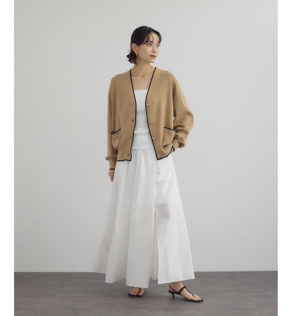 SALON adam et rope'「【WEB限定】メタルボタンスウェットライクラインカーディガン 3[新色追加]」|カーディガン|