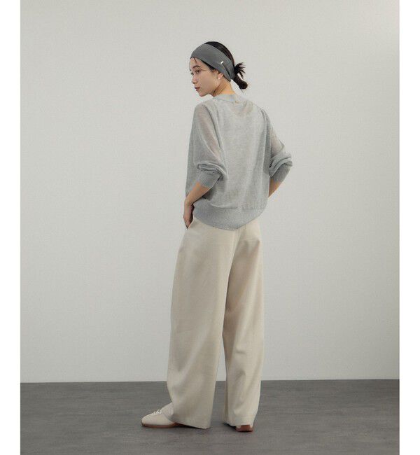 SALON adam et rope'「ブライトラメVネックシアーカーディガン / UV対策・冷房対策」|カーディガン|