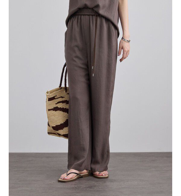 SALON adam et rope'「ブライトツイルイージーパンツ / セットアップ対応」|チノ|ブラウン系(22)