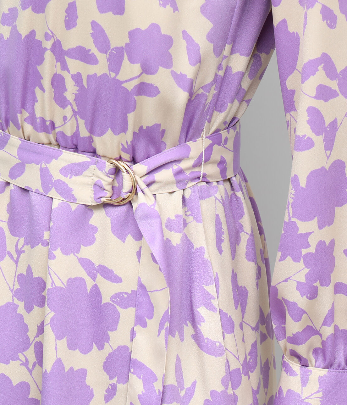 ROPE「起毛サテン花柄ワンピース」|ワンピース|