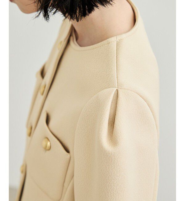 ROPE「金ボタンニットジャケット」|ノーカラージャケット|