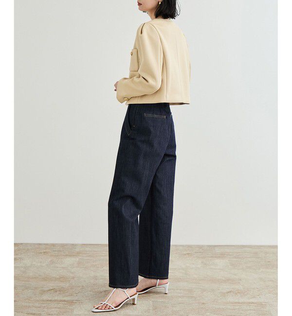 ROPE「金ボタンニットジャケット」|ノーカラージャケット|