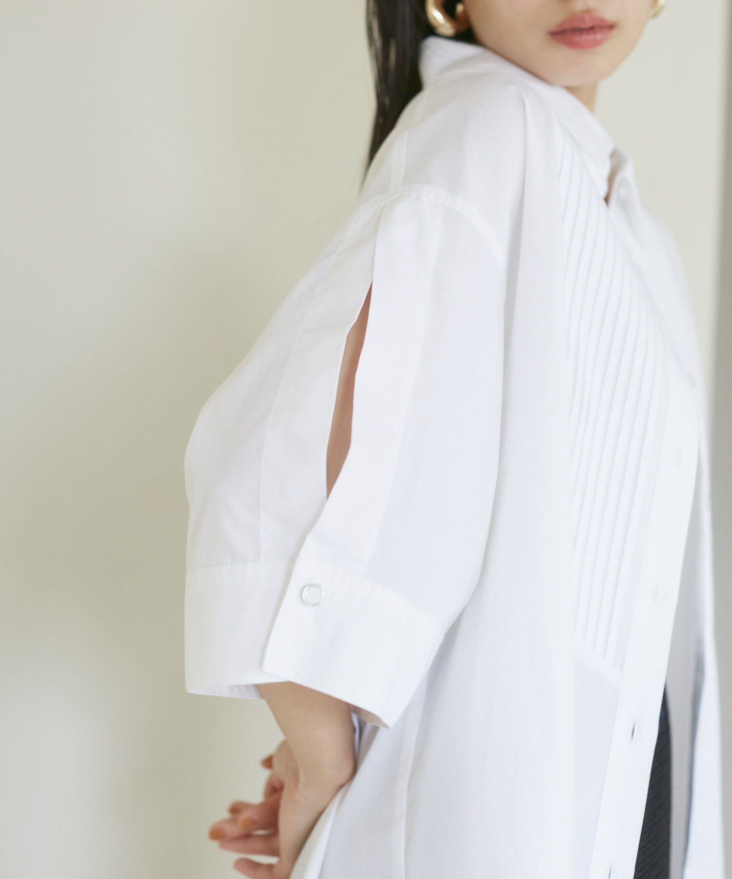 VIS「【洗える】オーバーサイズピンタックシャツ」|シャツ・ブラウス|